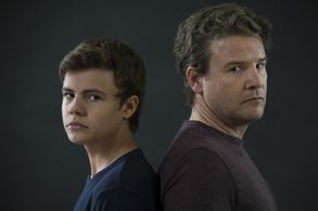 Lane Wray and Connor Falk at an event for Overcast (2020)