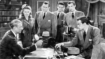 David Bacon, Rod Bacon, Richard Clarke, Louise Currie, William Forrest, and Bill Healy in The Masked Marvel (1943)