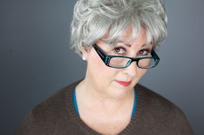 Veronica in Grey Grandma Wig/Glasses