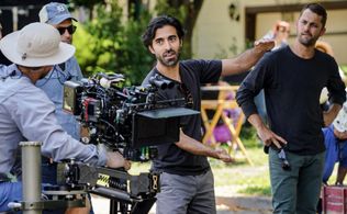 Jaffar Mahmood on the set of Young Sheldon