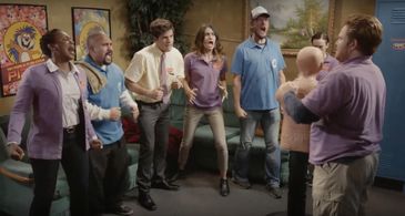 Anthony Padilla, Casey Webb, William Guirola, Natalie Whittle, Cat Alter, Jade Martz, and David Anderson in Part Timers 