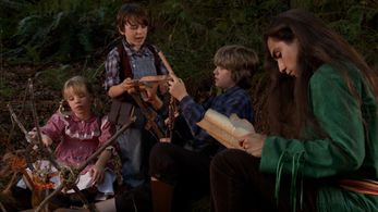 Lit scene with 'The Gang' and Tree Climber