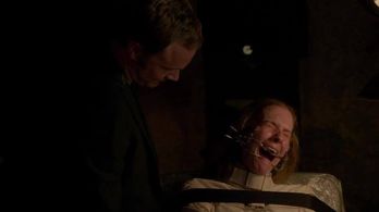 Screen cap of Emily as Dana, with actor David Anders, on Criminal Minds