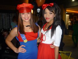 Christine Mascolo and Teala Dunn at the October 27, 2012, Shoe Crew Halloween Bash in Hollywood