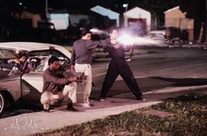 Grand L. Bush, Gerardo Mejía, and Trinidad Silva in Colors (1988)