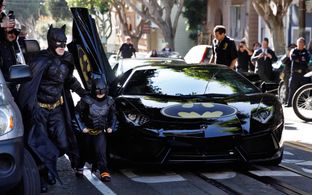 Eric Johnston and Miles Scott in Batkid Begins: The Wish Heard Around the World (2015)