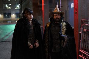 Matt Berry and Natasia Demetriou in What We Do in the Shadows (2019)