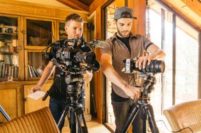 On set for Midnight Monument