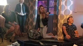 Jessie Vaughn photographed during a live performance of 