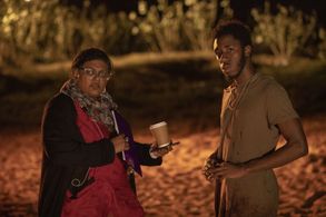 On set with director Tanya Taylor shooting Winston