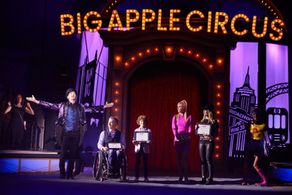 Ryan Buggle wins the Extraordinary New Yorker award for his work with Toys for Tots and Dancing Dreams at Opening Night 