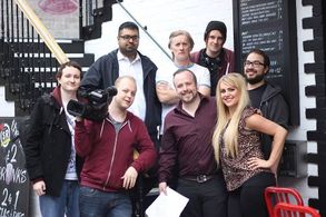 Cast & Crew on the set of Piracy.