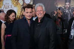 Johnny Depp and Joe Roth at an event for Alice Through the Looking Glass (2016)