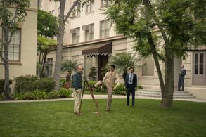 Matthew Goode and Josh Zuckerman in The Offer (2022)