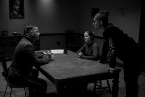 directing Silvio Wolf Busch and Stefanie Butler on the set of 