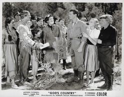 Trevor Bardette, William Farnum, Helen Gilbert, Si Jenks, Robert Lowery, Hansel Warner, and Estelita Zarco in God's Coun