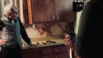 Eric Roberts and Paul Sinacore BTS on the set of The Aubrey