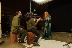 Lucky McKee, Alex Vendler and Liana Wright-Mark on set of OLD MAN