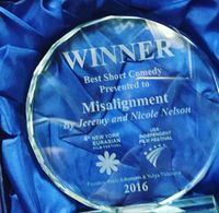 Award for Best Comedy Short Film MISALIGNMENT USA Independent Film Festival Jeremy & Nicole Nelson