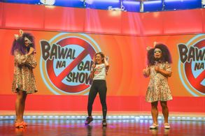 Sheree, Paolo Ballesteros, and Wally Bayola in Bawal na game show (2020)