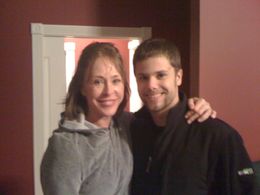 Nina Jones & Evan Michael Johnson on the set of 