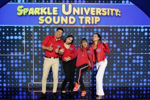 Gilleth Sandico, Geleen Eugenio, Marlon Mance, and Althea Ablan in Family Feud Philippines (2022)