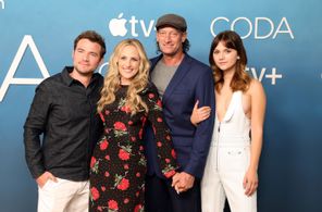 Marlee Matlin, Troy Kotsur, Daniel Durant, and Emilia Jones at an event for CODA (2021)