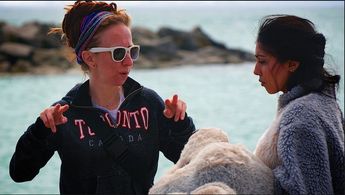 On set of The Animal Project with director, Ingrid Veninger.