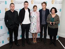 Spencer McHugh, Director of Brand at EE, Will Poulter, Lea Seydoux, George MacKay and Pippa Harris, EE Rising Star Deput