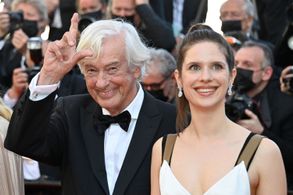 Paul Verhoeven and Daphne Patakia at an event for Benedetta (2021)