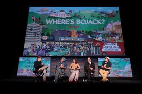 Paul F. Tompkins, Alison Brie, Mike Hollingsworth, Ben Travers, and Raphael Bob-Waksberg at an event for BoJack Horseman