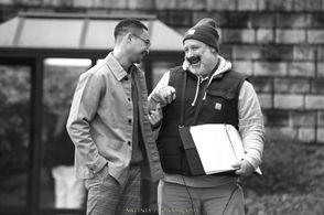 Glenn Ciano, Chris Whitcomb on the set of Secrets at the Museum