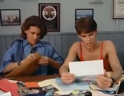 Alexandra Paul and Jeremy Jackson in Baywatch (1989)