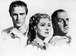 Marlon Brando, Greer Garson, and Louis Calhern in Julius Caesar (1953)