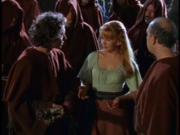 Renée O'Connor and Paolo Rotondo in Xena: Warrior Princess (1995)