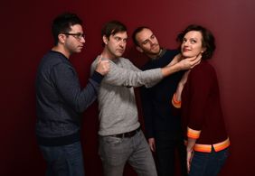 Elisabeth Moss, Mark Duplass, Justin Lader, and Charlie McDowell at an event for The One I Love (2014)