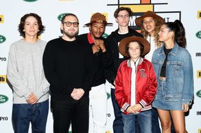 Olan Prenatt, Gio Galicia, Jonah Hill, Sunny Suljic, Alexa Demie, Na-kel Smith, and Ryder McLaughlin at an event for Mid