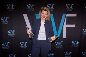 D.W. Waterson winning Best Director and Best Canadian Series at Vancouver WebFest