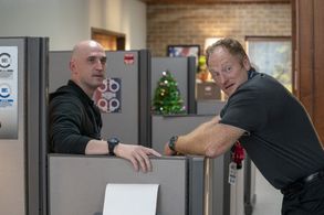 Mac Brandt and Jesse Scott Egan in The Thing About Pam (2022)