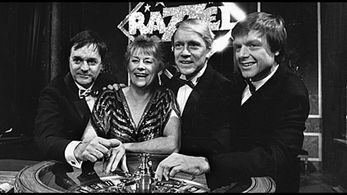 Pelle Berglund, Lennart Swahn, Tommy Engstrand, and Gun Hägglund in Razzel (1983)