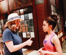 On set with Amy Wright