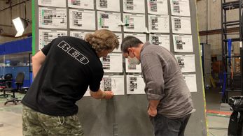 On set for WAR IS OVER!