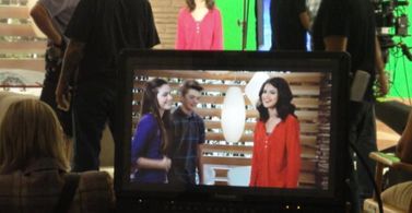 Selena Gomez & Savannah Lathem on set Xbox 360 Commercial