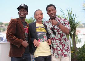 Isaach De Bankolé, Philippe Lacôte, and Abdoul-Karim Konate at an event for Run (2014)