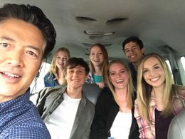 Jessie Vaughn behind the scenes of 