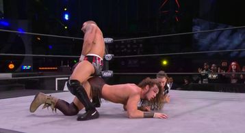 Jack Perry and Daniel L. Rivera at an event for AEW Dark: Elevation (2021)