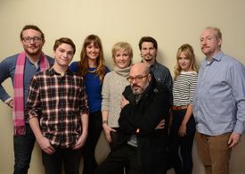 Amy Carlson, Erinn Hayes, David Cross, Jason Ritter, Matt Walsh, Jake Cherry, James Adomian, and Meredith Hagner at an e