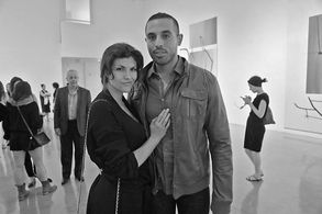 Amanda Bermudez, with husband Joshua Bermudez at Gagosian Gallery, Los Angeles