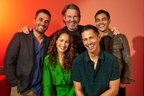 Dennis Quaid, Jay Hernandez, Jaina Lee Ortiz, Julio Quintana, and Julian Works at an event for The Long Game (2023)