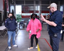 Tamika Miller w/ Cinematographer Jayson Crothers and AD Chad Witt (Station 19)